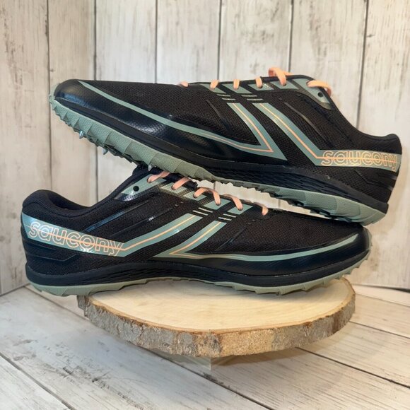 Saucony Womens Sz 10 Kilkenny XC7 Spiked Cross Country Running Shoes Black/Pink - Picture 7 of 8